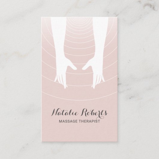 Massagetherapie Hands Spa Blush Pink Visitekaartje (Voorkant)