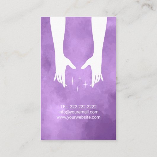 Massagetherapie Hands Spa Elegant Paars Visitekaartje (Achterkant)