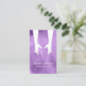 Massagetherapie Hands Spa Elegant Paars Visitekaartje (Staand voorkant)