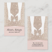 Massagetherapie Hands Spa Gold Glitter Visitekaartje (Voorkant / Achterkant)