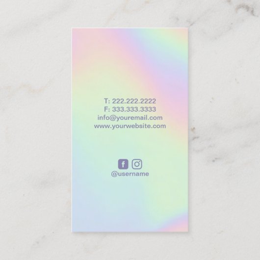 Massagetherapie Hands Spa Holographic Visitekaartje