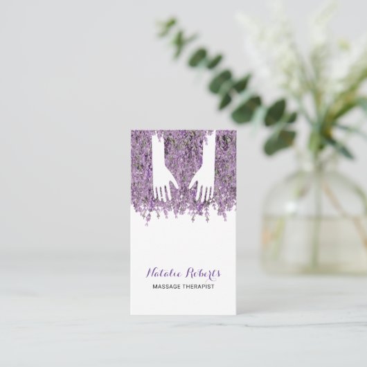 Massagetherapie Hands Spa Lavender Visitekaartje (Staand voorkant)