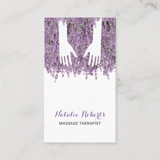 Massagetherapie Hands Spa Lavender Visitekaartje (Voorkant)