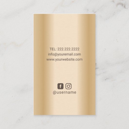 Massagetherapie Hands Spa Modern Gold Visitekaartje (Achterkant)