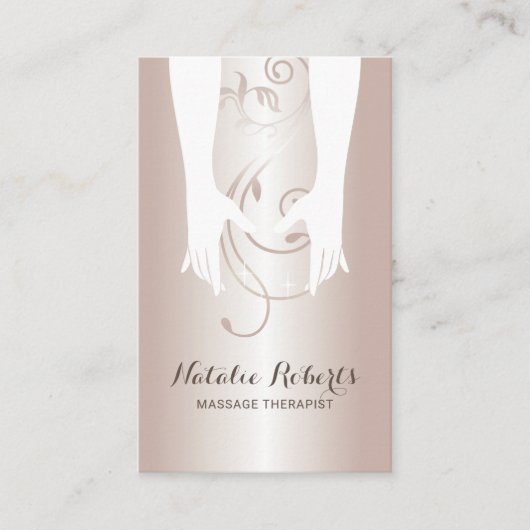 Massagetherapie Hands Spa Roos Gold Visitekaartje (Voorkant)