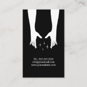 Massagetherapie Hands Wellness Plain Black Visitekaartje (Achterkant)