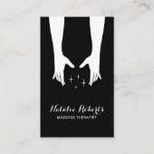 Massagetherapie Hands Wellness Plain Black Visitekaartje (Voorkant)