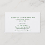 Massagetherapie - Healing Arts Skin Care Business Visitekaartje (Achterkant)