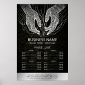 Massagetherapie Healing Hand Energy Spa Prijslijst Poster (Voorkant)