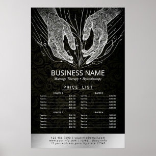 Massagetherapie Healing Hand Energy Spa Prijslijst Poster