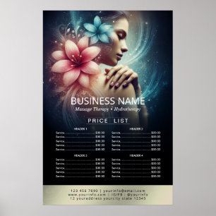 Massagetherapie Healing Hand Energy Spa Prijslijst Poster