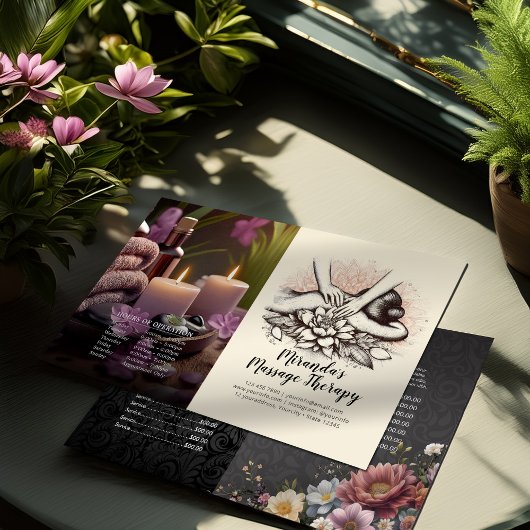 Massagetherapie Healing Handen Prijs Bifold Flyer
