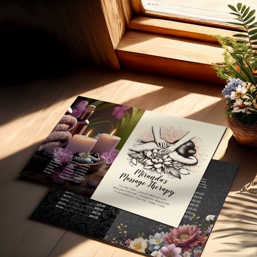 Massagetherapie Healing Handen Prijs Bifold Flyer