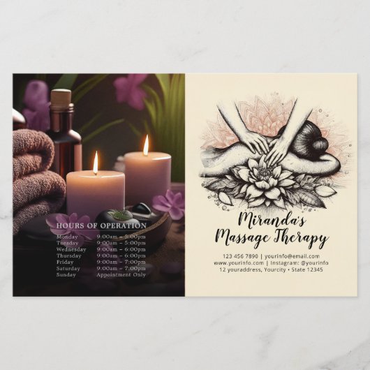 Massagetherapie Healing Handen Prijs Bifold Flyer (Voorkant)