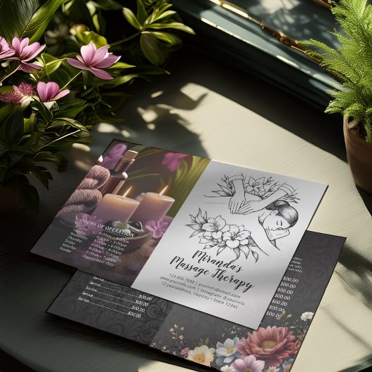 Massagetherapie Healing Handen Prijs Vouw Flyer