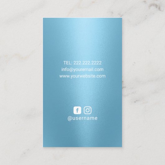 Massagetherapie Healing Handen Spa Modern Blauw Visitekaartje (Achterkant)