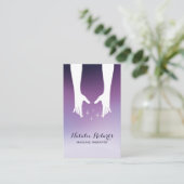 Massagetherapie Healing Handen Spa Paarse Ombre Visitekaartje (Staand voorkant)