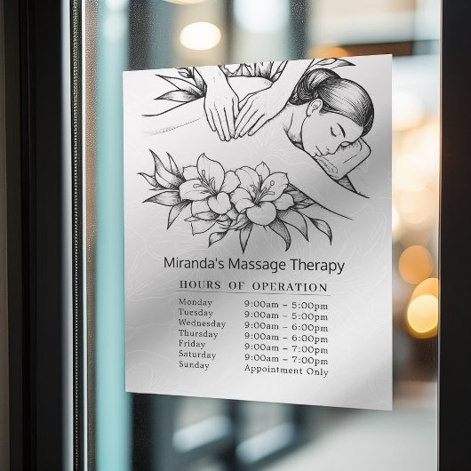 Massagetherapie Healing Hands Energie Openingsuren Raamsticker