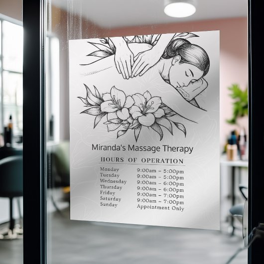 Massagetherapie Healing Hands Energie Openingsuren Raamsticker