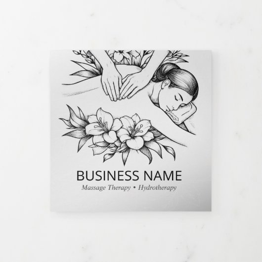 Massagetherapie Healing Hands Energy Spa Trifold Drieluik Kaart (Cover)