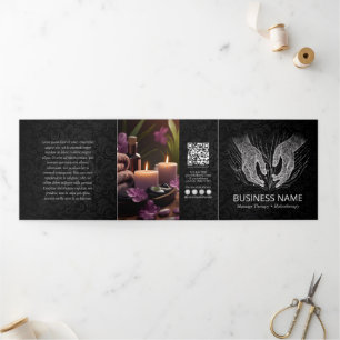 Massagetherapie Healing Hands Energy Spa Trifold Drieluik Kaart