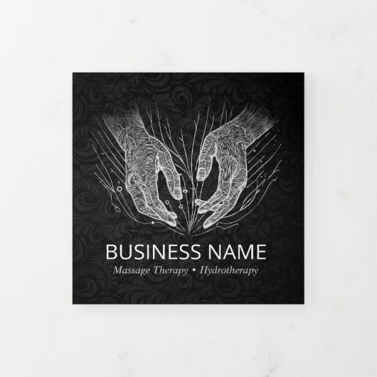 Massagetherapie Healing Hands Energy Spa Trifold Drieluik Kaart (Cover)