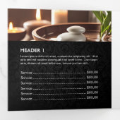 Massagetherapie Healing Hands Energy Spa Trifold Drieluik Kaart (Binnenzijde eerst)
