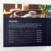Massagetherapie Healing Hands Energy Spa Trifold Drieluik Kaart (Binnenzijde eerst)