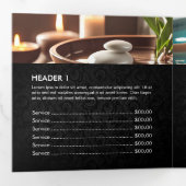 Massagetherapie Healing Hands Energy Spa Trifold Drieluik Kaart (Binnenzijde eerst)