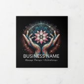 Massagetherapie Healing Hands Energy Spa Trifold Drieluik Kaart (Cover)