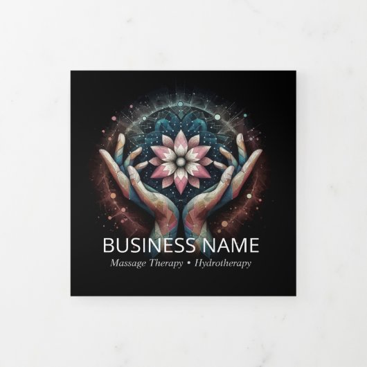 Massagetherapie Healing Hands Energy Spa Trifold Drieluik Kaart (Cover)