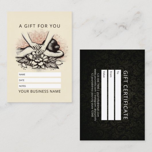 Massagetherapie Healing Hands Energy Spa Wellness Afsprakenkaartje (Voorkant / Achterkant)