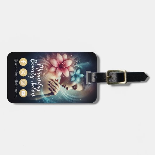 Massagetherapie Healing Hands Energy Spa Wellness Bagagelabel (Voorkant horizontaal)