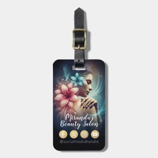 Massagetherapie Healing Hands Energy Spa Wellness Bagagelabel (Voorkant verticaal)