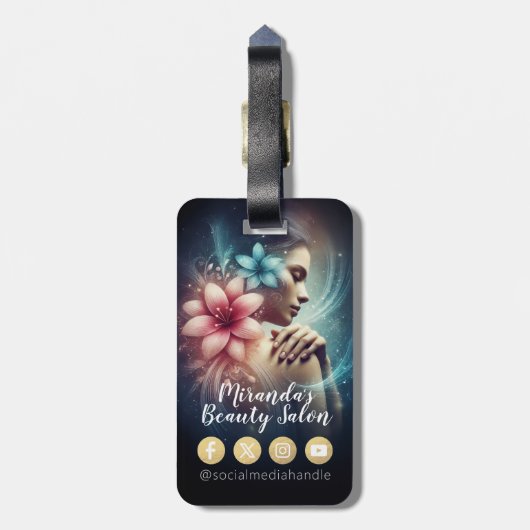 Massagetherapie Healing Hands Energy Spa Wellness Bagagelabel (Achterkant verticaal)