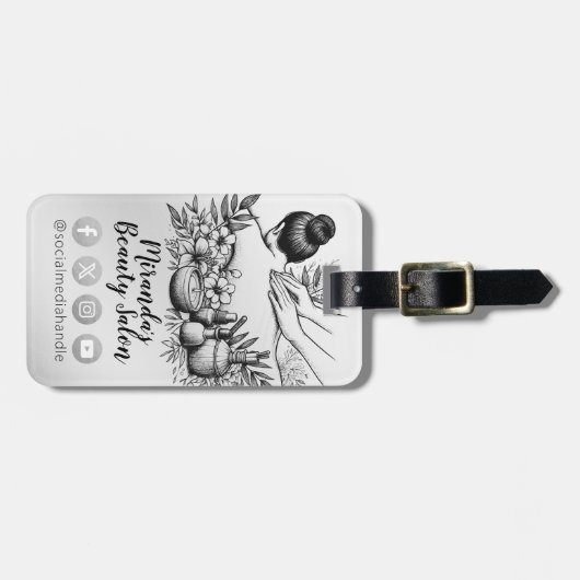 Massagetherapie Healing Hands Energy Spa Wellness Bagagelabel (Voorkant horizontaal)