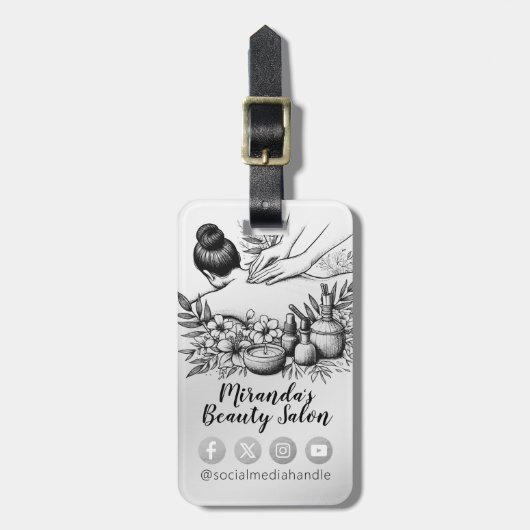 Massagetherapie Healing Hands Energy Spa Wellness Bagagelabel (Voorkant verticaal)