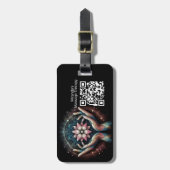 Massagetherapie Healing Hands Energy Spa Wellness Bagagelabel (Voorkant verticaal)