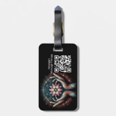 Massagetherapie Healing Hands Energy Spa Wellness Bagagelabel (Achterkant verticaal)