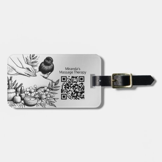 Massagetherapie Healing Hands Energy Spa Wellness Bagagelabel (Voorkant horizontaal)