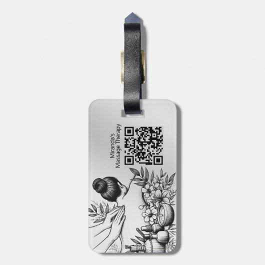 Massagetherapie Healing Hands Energy Spa Wellness Bagagelabel (Achterkant verticaal)