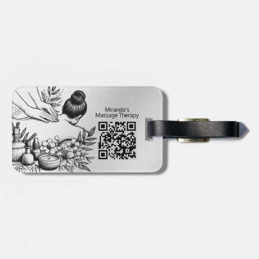 Massagetherapie Healing Hands Energy Spa Wellness Bagagelabel (Achterkant horizontaal)