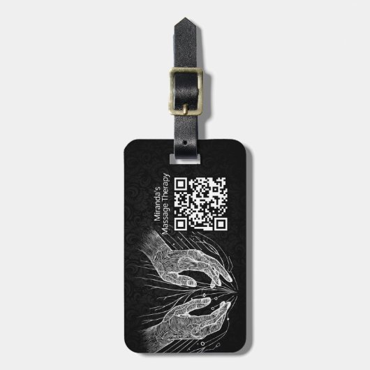 Massagetherapie Healing Hands Energy Spa Wellness Bagagelabel (Voorkant verticaal)