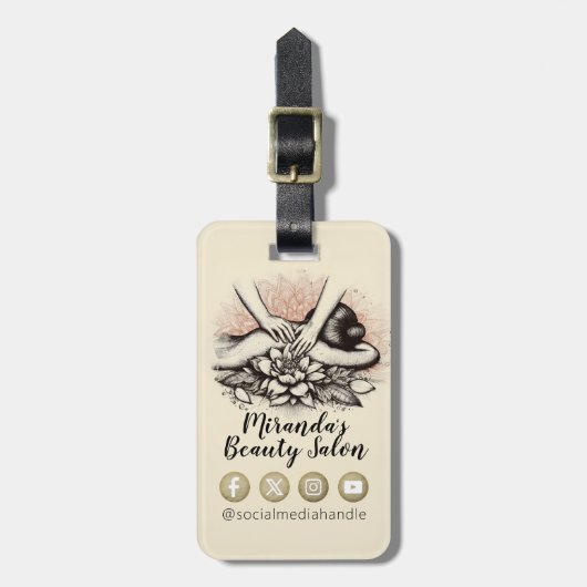 Massagetherapie Healing Hands Energy Spa Wellness Bagagelabel (Voorkant verticaal)