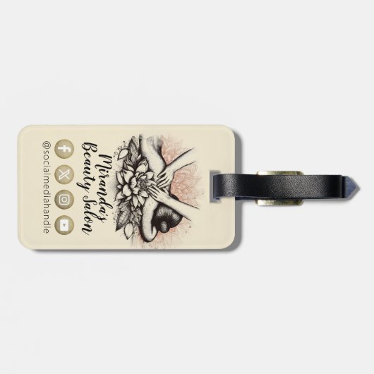 Massagetherapie Healing Hands Energy Spa Wellness Bagagelabel (Achterkant horizontaal)