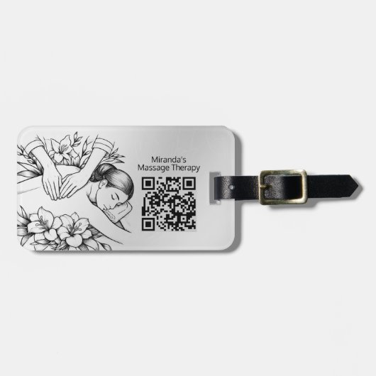 Massagetherapie Healing Hands Energy Spa Wellness Bagagelabel (Voorkant horizontaal)