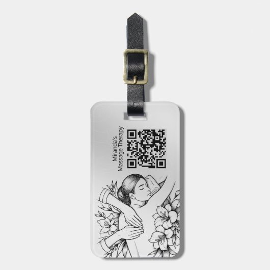 Massagetherapie Healing Hands Energy Spa Wellness Bagagelabel (Voorkant verticaal)