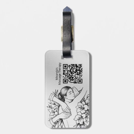 Massagetherapie Healing Hands Energy Spa Wellness Bagagelabel (Achterkant verticaal)