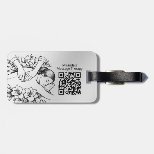 Massagetherapie Healing Hands Energy Spa Wellness Bagagelabel (Achterkant horizontaal)