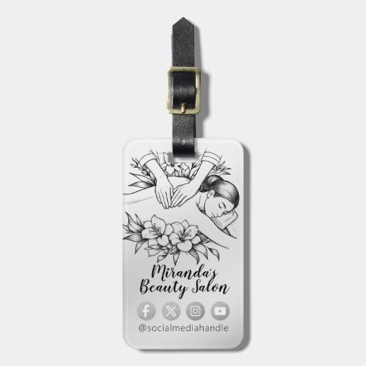 Massagetherapie Healing Hands Energy Spa Wellness Bagagelabel (Voorkant verticaal)